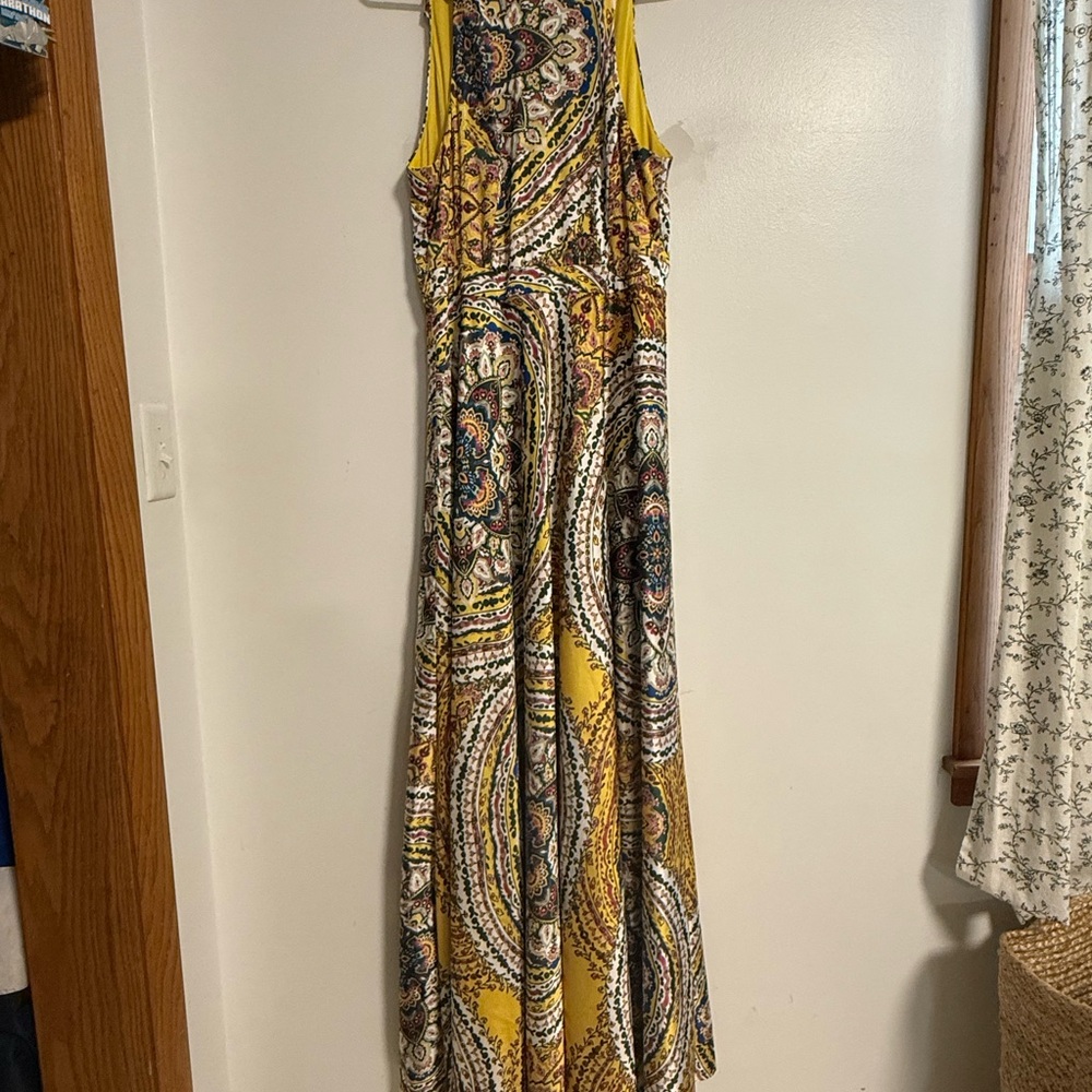 Anthropology x Nicole Miller Yellow Retro Paisley Maxi Dress - Picture 12 of 12